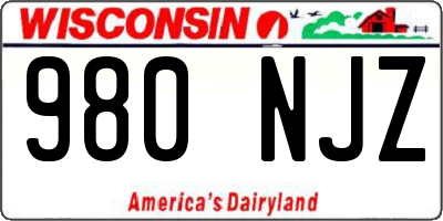 WI license plate 980NJZ