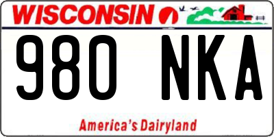 WI license plate 980NKA