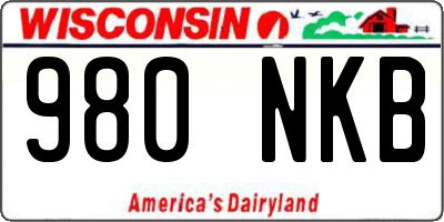 WI license plate 980NKB