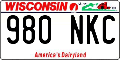 WI license plate 980NKC