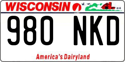 WI license plate 980NKD