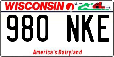 WI license plate 980NKE