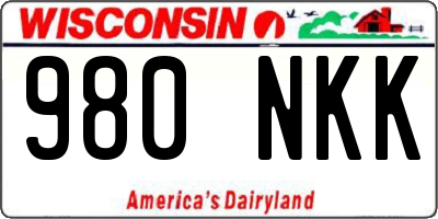 WI license plate 980NKK