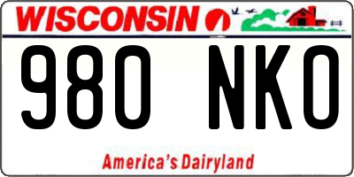 WI license plate 980NKO