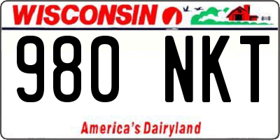 WI license plate 980NKT