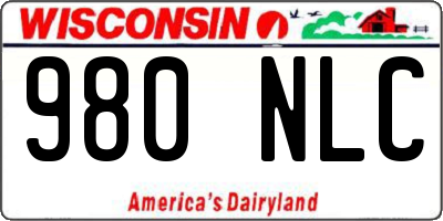WI license plate 980NLC