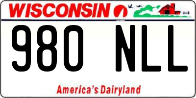 WI license plate 980NLL