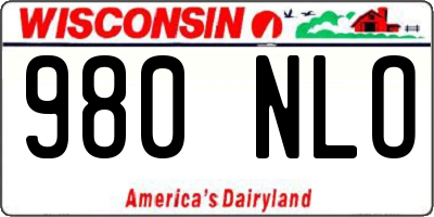 WI license plate 980NLO