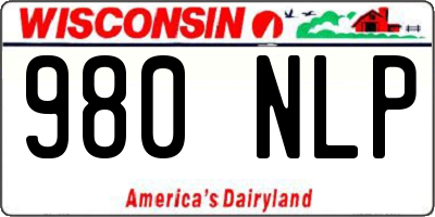 WI license plate 980NLP
