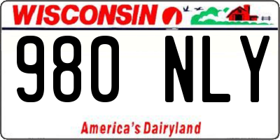 WI license plate 980NLY
