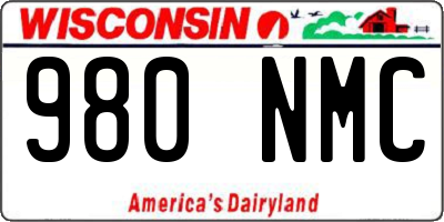 WI license plate 980NMC