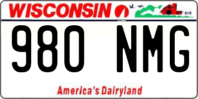 WI license plate 980NMG
