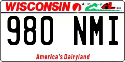 WI license plate 980NMI