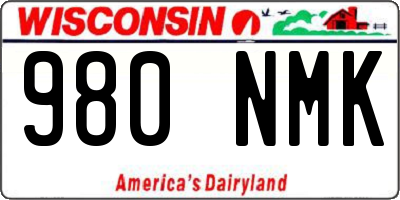 WI license plate 980NMK