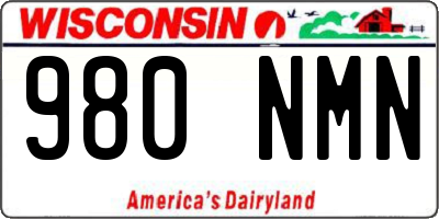 WI license plate 980NMN