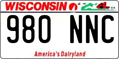 WI license plate 980NNC