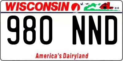 WI license plate 980NND