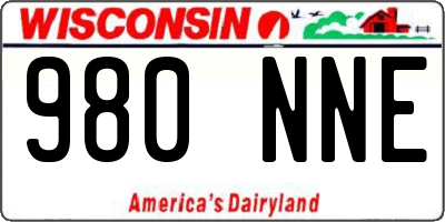WI license plate 980NNE