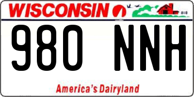 WI license plate 980NNH