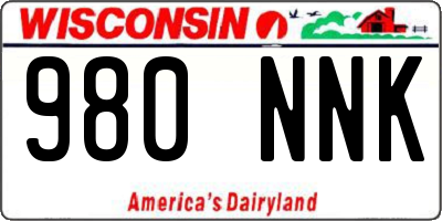 WI license plate 980NNK