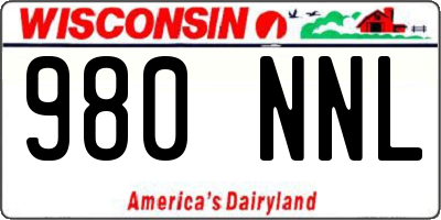 WI license plate 980NNL
