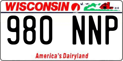 WI license plate 980NNP