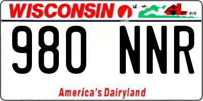 WI license plate 980NNR