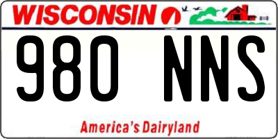 WI license plate 980NNS