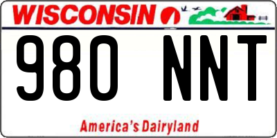 WI license plate 980NNT