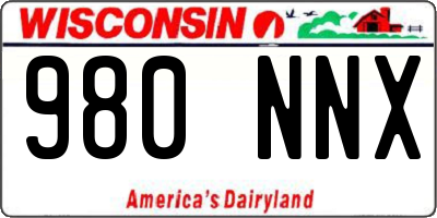 WI license plate 980NNX