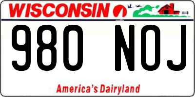 WI license plate 980NOJ