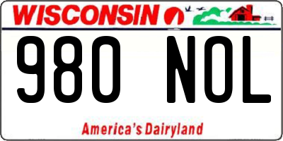 WI license plate 980NOL