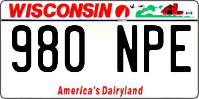 WI license plate 980NPE