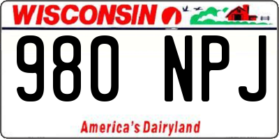 WI license plate 980NPJ