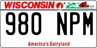 WI license plate 980NPM