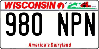 WI license plate 980NPN