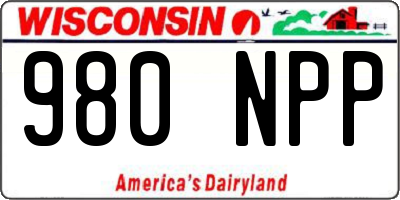 WI license plate 980NPP
