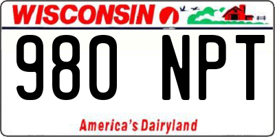 WI license plate 980NPT
