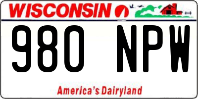 WI license plate 980NPW