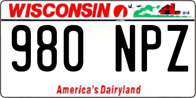 WI license plate 980NPZ