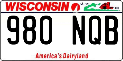 WI license plate 980NQB