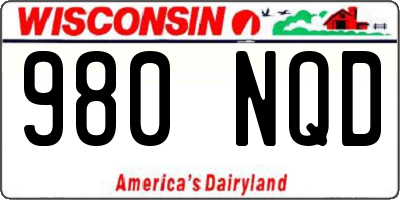 WI license plate 980NQD