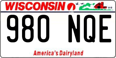 WI license plate 980NQE