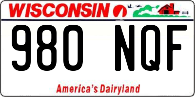 WI license plate 980NQF
