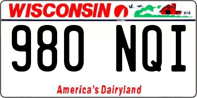 WI license plate 980NQI