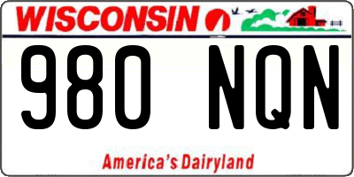 WI license plate 980NQN