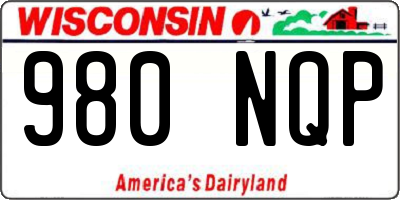 WI license plate 980NQP