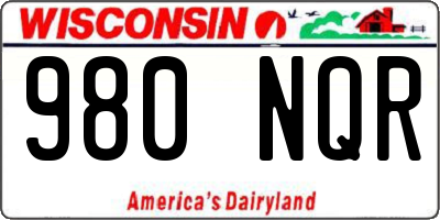 WI license plate 980NQR