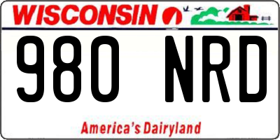 WI license plate 980NRD