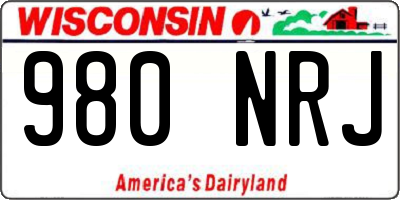 WI license plate 980NRJ